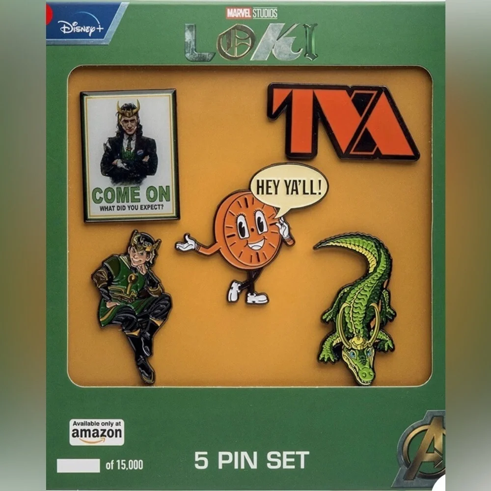 Marvel Studios Loki Collectible 5 Piece Enamel Pin Set Limited Edition New